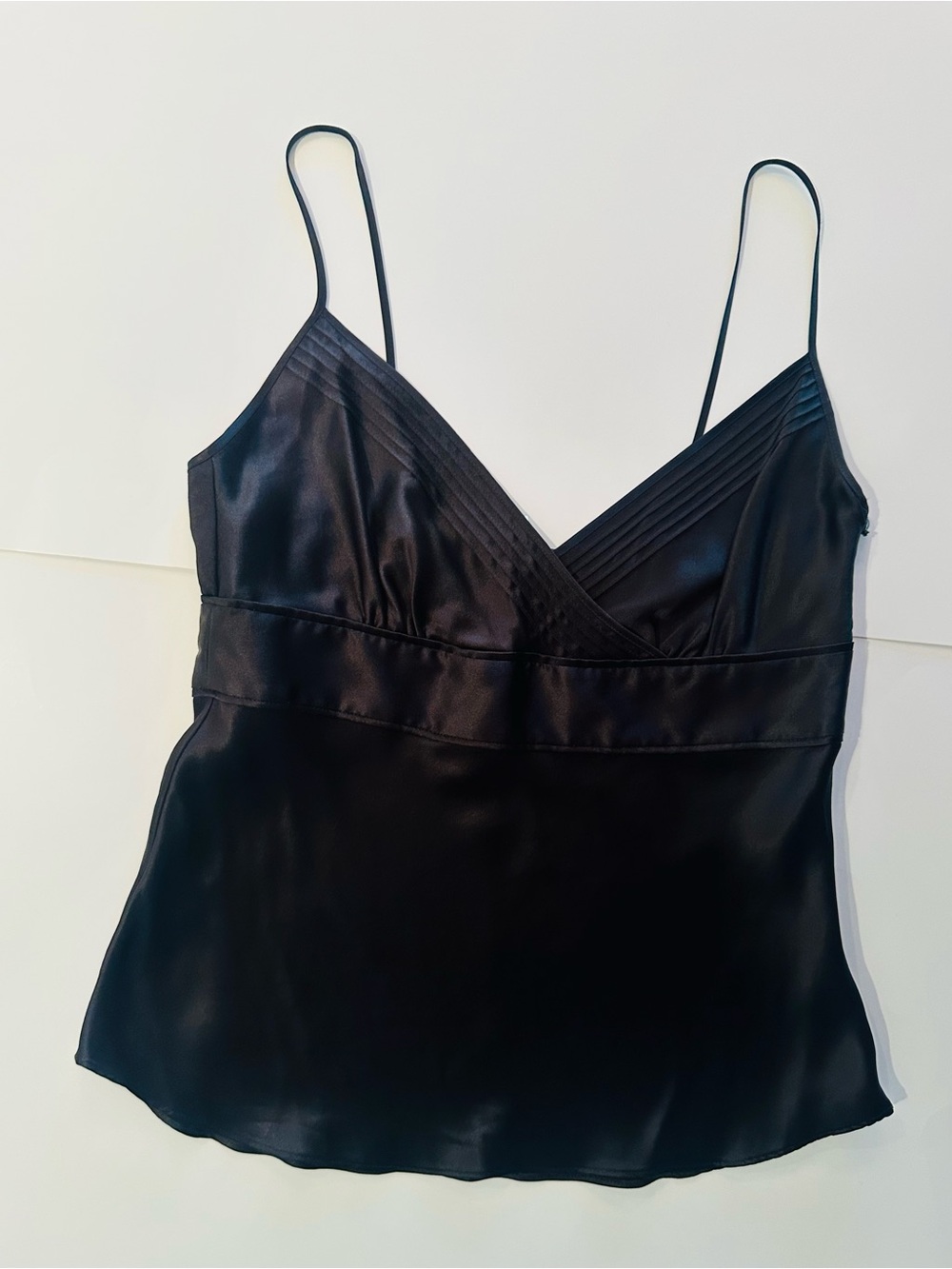 NWOT J. Crew 100% silk black Camisole with Pleated Bust, 4